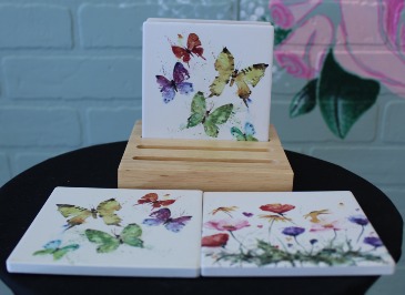 Butterfly Coaster Set Gift Item in Blacksburg, VA | D'ROSE