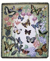 Butterfly Flits Tapestry Throw