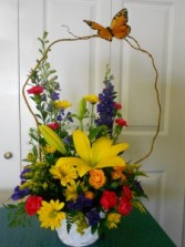 Butterfly Garden Basket Arrangement