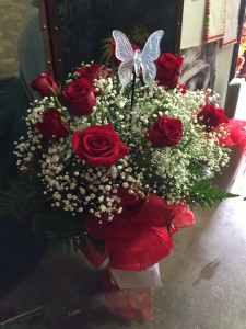 Butterfly into my Heart Dozen Roses