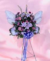 Butterfly Standing Spray Purple & Pink 