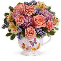 Butterfly Sunrise Mug Floral Bouquet