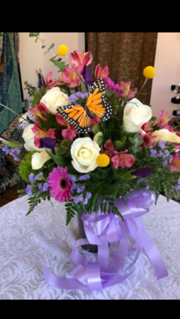 Butterflies and bows Vase Arrangement 
