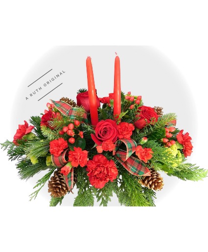 Holiday Candlelight centerpiece 