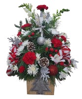 Sparkly Tree Box Arrangement FHFC-6-2024 Fresh Flower Arrangement (Local Delivery Area Only)