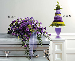 CASKET SPRAY WHITE PURPLE