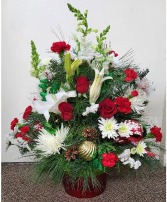 Winter Holly Jolly  FHF-017 Fresh Flower Arrangement (Local Delivery Area Only)
