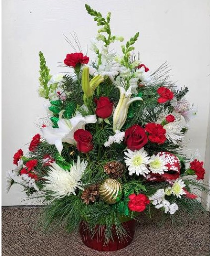 Winter Holly Jolly  FHF-017 Fresh Flower Arrangement (Local Delivery Area Only)