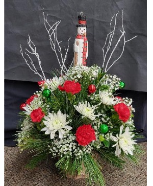 Happiest Snowmen FHF-C012 Fresh Flower Arrangement (Local Delivery Area Only)