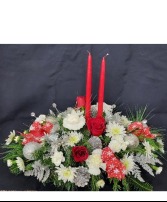 Glistening Christmas Centerpiece FHF-C024 Fresh Flower Arrangement (Local Delivery Area Only)