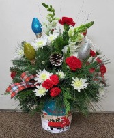 Tins and Tinsel FHF019 Fresh Flower Arrangement (Local Delivery Area Only)