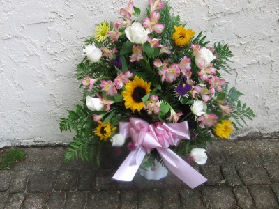 Sunflowers and Roses basket Baskets starting at $60-call for other options