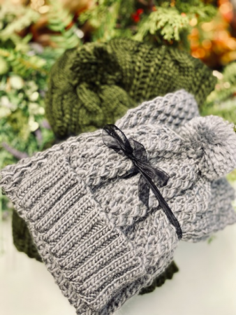 Cable Knit Infinity Scarf & Hat Set 