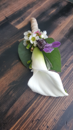 Calla and Lavender Boutonniere