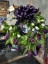 Calla and Rose Spray Standing Funeral Spray