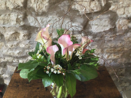 Pink Calla Bouquet Vased Arrangement