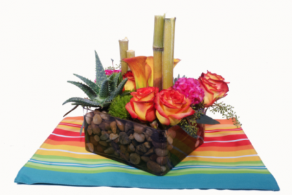 calla lilies, roses and succulents garden GEF005