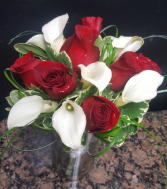 Calla Lily and Rose  Bridal Bouquet 