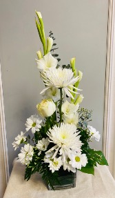 calm and white arrangement Flower Arrangement