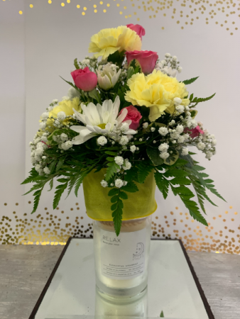 CALMING CANDLE AND FLOWERS