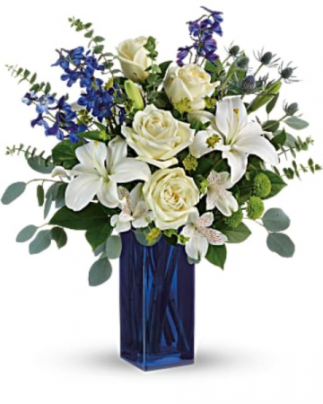 Calming Cobalt flower arrangement