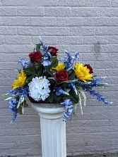 "Camille" Silk Arrangement In Wooden Container Silk arrangement