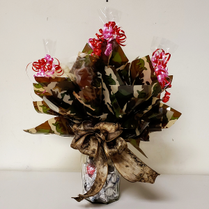 Camo Chocolate Sucker Bouquet in Bryson City, NC | Village Florist & Christian Book Store Camo Chocolate Sucker Bouquet in Bryson City, NC | Village Florist & Christian Book Store