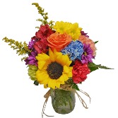 Colorful Mason Jar Floral
