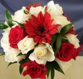 White & Red Nosegay Bridal Bouquet