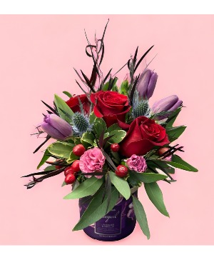 Candle and Florals  Gift Arrangement