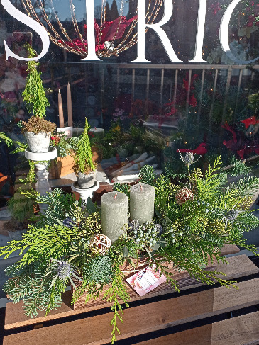 Candle Arrangement Long and Low in Glastonbury, CT | THE FLOWER DISTRICT