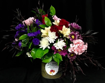 Candle Floral Duo Birthday Scented Pottery Candle with Bright Floral Design