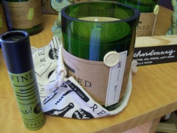 wine scented candles in recycled wine bottles  in Athens, GA | FLOWERLAND