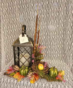 Candle Lantern w/ bird and nest 