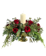 Candle-Lit Holiday Flower Arrangement