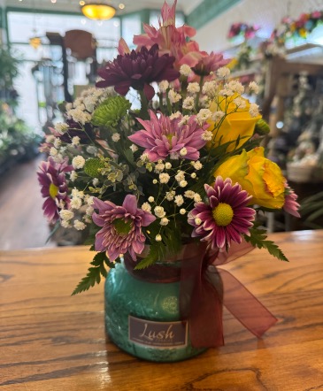 Candle with Flowers  Everyday in Clinton, IL | Grimsley's Flower Store