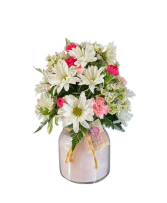 Candlelight Blooms Candle Jar Arrangement