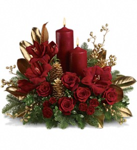 Candlelit Christmas Winter Bouquet