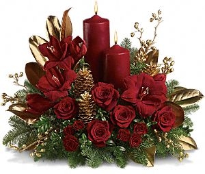 Candlelit Holiday Flowers Holiday