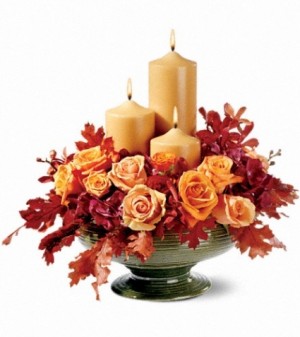 Candles of Autumn Fall Arrangement