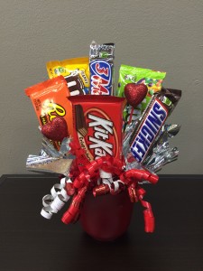 Candy Bar Valentines Day Bouquet