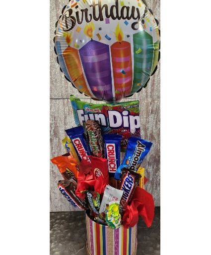 Candy Bouquets Candy bouquets for all occasions!  Call us at 740-277-7261 for special requests.