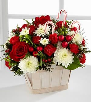 Candy Cane Basket.. Candy Cane Basket ..Round or Square Baskets color may not be a white basket....could be light brown