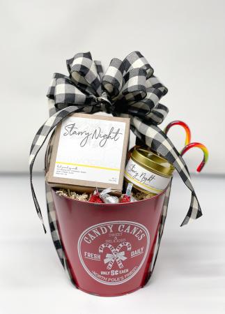 Candy Cane Candle Set Gift Basket