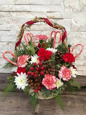 Candy Cane Christmas Basket 