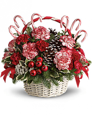 christmas basket floral arrangements