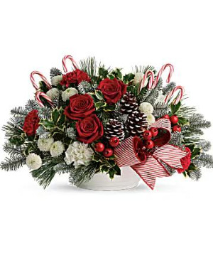 Candy Cane Christmas Centerpiece Christmas Centerpiece in a Container