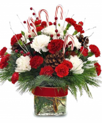 Candy Cane Christmas Vase Arrangement