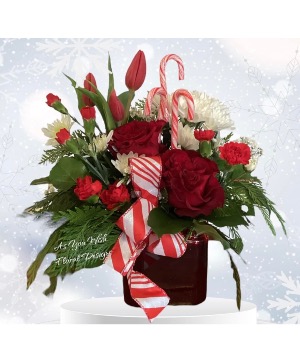 Candy Cane Cube Arrangement 