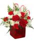 CANDY CANE CUBE HOLIDAY FLOWERS 